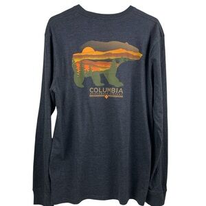Columbia Heather Gray Long Sleeve Logo T-Shirt Men’s Size L NWT